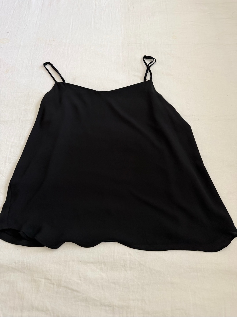 LOFT Black Satin-Look Spaghetti Strap Camisole